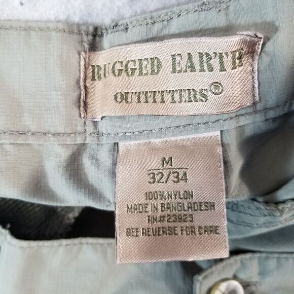 Rugged Earth cargo pants shorts combo convertible men's medium green lightweight - Picture 14 of 15